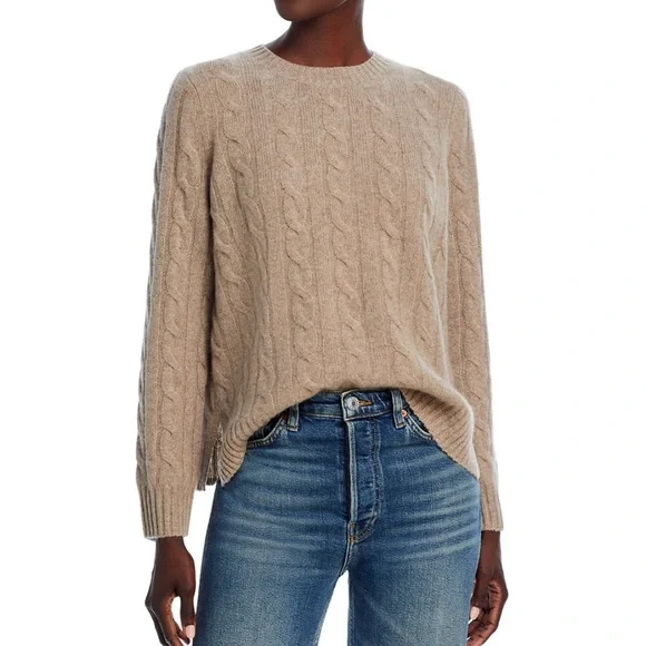 Bloomingdale's Women’s Cashmere Crewneck Sweater - Brown - Picture 5 of 7